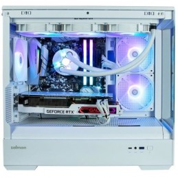 ZALMAN P30 Blanc Boitier PC Moyen tour - Format M-ATX - vue de profil montré équipé