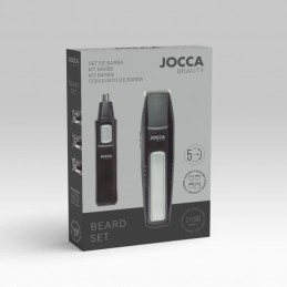 JOCCA 1439 Kit Tondeuse Barbe 5 en 1 - 3V - 4 sabots - Noir et acier inoxydable - vue emballage