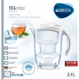 BRITA 1024026 Carafe filtrante ELEMARIS Blanc 2.4L - inclus 1 filtre MAXTRA + - vue emballage