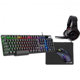 THE G-LAB COMBO-SULFUR/FR Clavier et Souris rétroéclairé Gaming + Casque Gaming + Tapis de souris