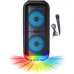 INOVALLEY KA22-BTH Noir Enceinte Karaoké lumineuse 50W - Bluetooth V5.0