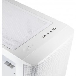 BITFENIX Nova Mesh SE M-ATX ARGB Blanc Boitier PC Mini tour - Format Micro-ATX - vue zoom connecteurs boitier