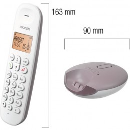 LOGICOM ILOA 155T SOLO Taupe Téléphone fixe sans fil DECT avec répondeur - vue dimensions