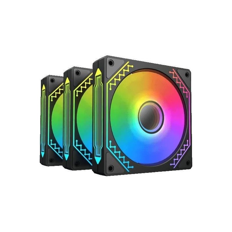 XIGMATEK Starz Pro Noir Ventilateurs 120mm A-RGB pour boitier PC (Pack de 3)