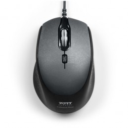 PORT CONNECT 900711 Noir Souris filaire 3 boutons - USB, USB-C - vue de dessus