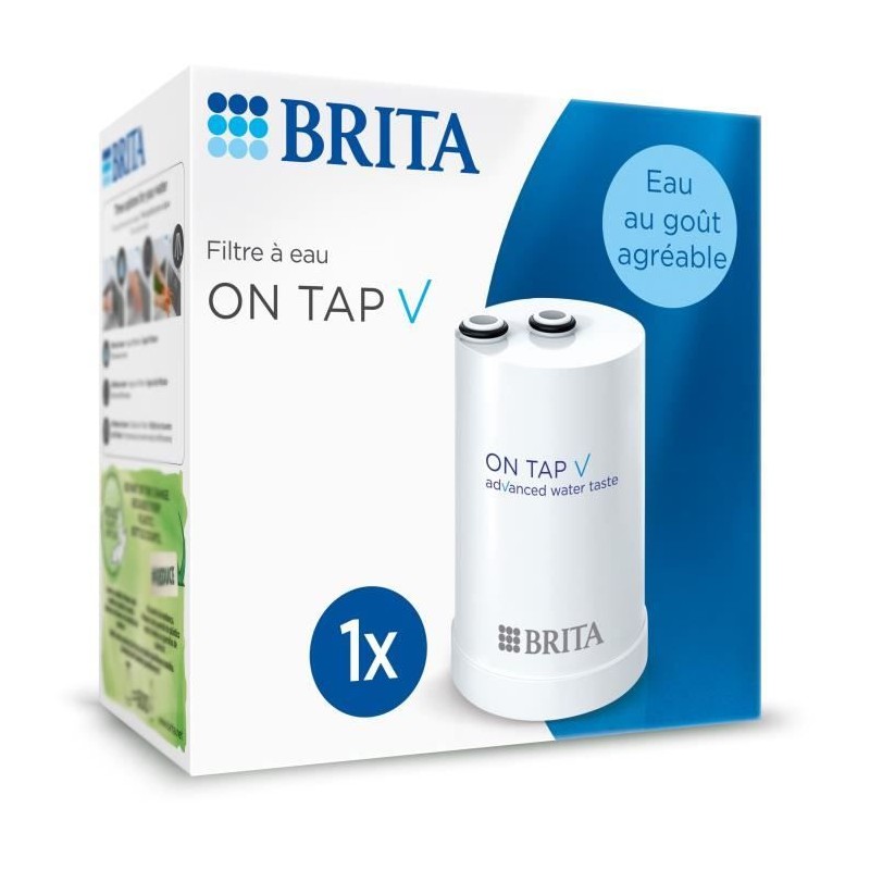 BRITA 1052382 Pack 1 Filtre a eau - 600L d'eau filtrée pour système de filtration sur robinet ON TAP V