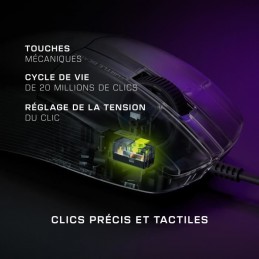 TURTLE BEACH Pure SEL RGB Noir Souris gaming Filaire Ultra légère - vue clics précis