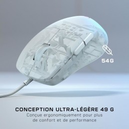 TURTLE BEACH Pure SEL RGB Blanc Souris gaming Filaire Ultra légère - vue conception