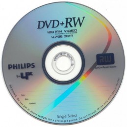 DVD+RW 4,7Gb / 120Min PHILIPS écriture 4X Réinscriptible (Bundle)