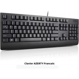 LENOVO KU-1619 Noir Clavier Filaire USB AZERTY - vue de 3/4