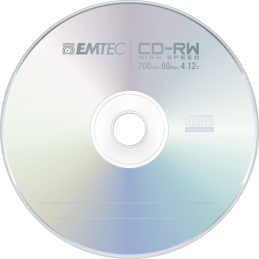 CD-RW 700Mb / 80Min EMTEC écriture 4-12X réinscriptible (Bundle) - vue de dessus