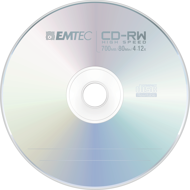 CD-RW 700Mb / 80Min EMTEC écriture 4-12X réinscriptible (Bundle) - vue de dessus