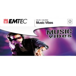 CD-RW 700Mb / 80Min EMTEC Music Vibes écriture 4-12X réinscriptible (Bundle)