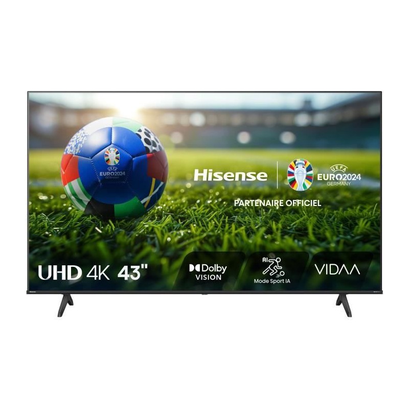 HISENSE 43A6N TV LED 43'' (108 cm) 4K UHD 3840x2160 - 60Hz - HDR 10+ - Smart TV - 3x HDMI