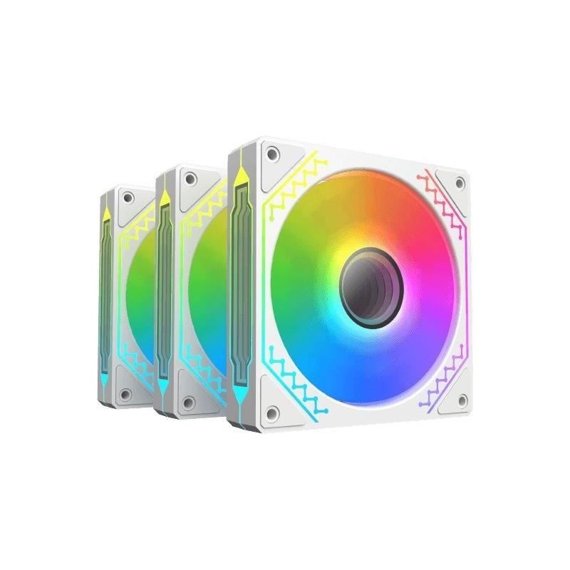 XIGMATEK Starz Pro Arctic Blanc Ventilateur 120mm A-RGB pour boitier PC (Pack de 3)