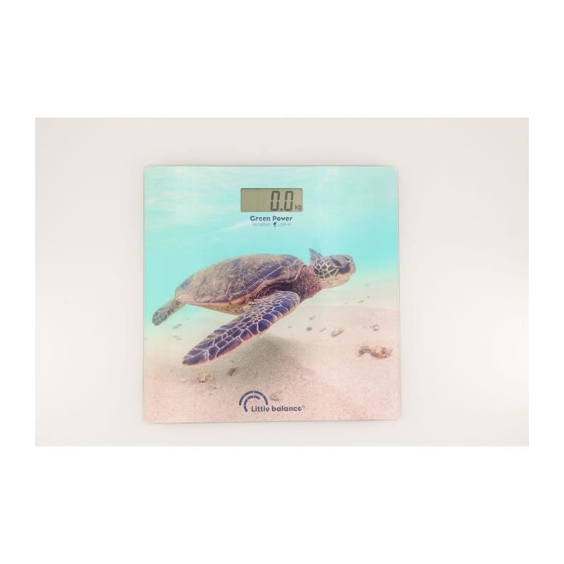 LITTLE BALANCE 8653 Motif tortue verte Pèse-personne électronique USB Rechargeable - Max 180Kg - Précision 100g