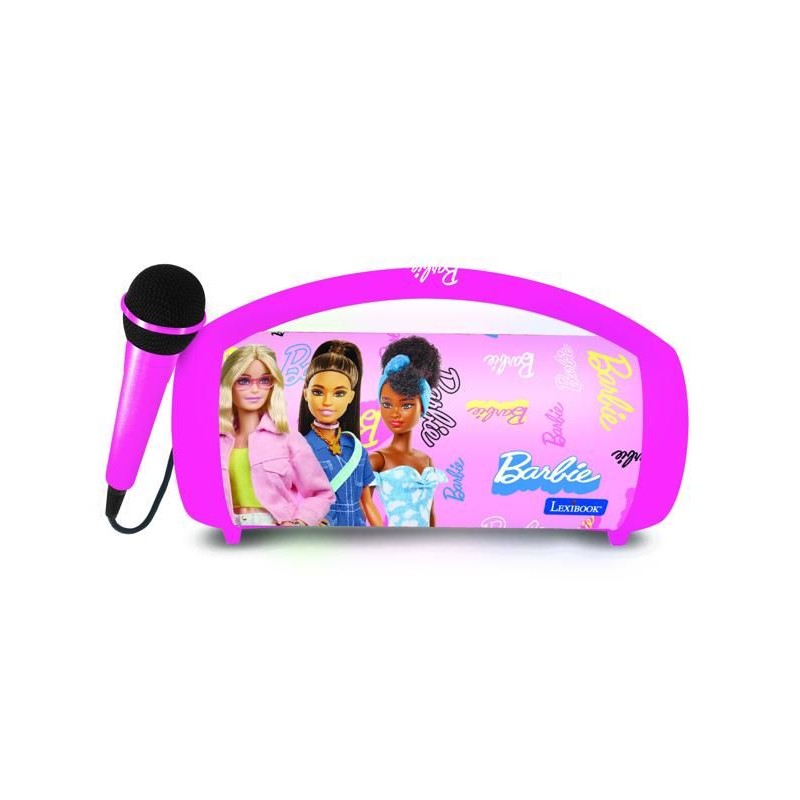 LEXIBOOK Enceinte Rose sans fil lumineuse motif Barbie - Bluetooth, USB, SD avec Micro