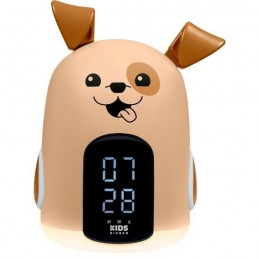 BIGBEN RKIDSDOG Forme chien Réveil veilleuse Affichage LED, 3 mélodies, Intensité réglable, Alim. 230V