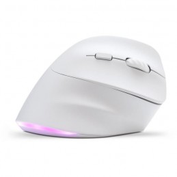 BLUESTORK ERGO Lumineuse Blanc Souris Ergonomique Sans Fil - PC et MAC - vue trois quart