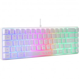 THE G-LAB COMBO HYDRO Blanc Pack Clavier Souris Filaire - USB - vue clavier de trois quart