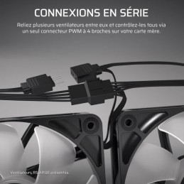 CORSAIR RS140 Noir Ventilateur boitier PC PWM 140mm (CO-9050190-WW) - vue connexions en série