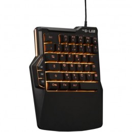 THE G-LAB KEYZ THORIUM Noir Mini Clavier Gamer Filaire - USB - vue de trois quart