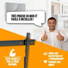 NANOOK 5392010 Support TV Mural inclinable pour Téléviseur de 32'' à 55'' - vue très proche du mur