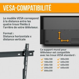 NANOOK 5392010 Support TV Mural inclinable pour Téléviseur de 32'' à 55'' - vue compatibilité VESA