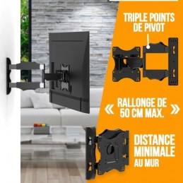 NANOOK 5392030 Support Mural TV orientable et inclinable pour Téléviseur de 19'' à 43'' - vue caractéristiques