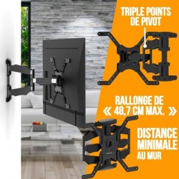 NANOOK 5393040 Support Mural TV orientable pour téléviseur de 40'' à 65'' - vues multiples