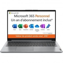 LENOVO IdeaPad 1 15IGL7 PC Portable 15'' FHD - N4500 - RAM 4Go - 128Go - W11 - AZERTY