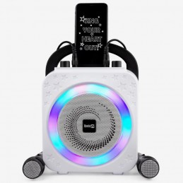 ROCKJAM PS150 Noir et Blanc Enceinte Karaoke portable 5W - Bluetooth, micro - vue zoom de face