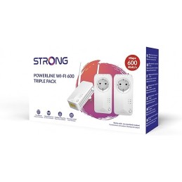 STRONG CPL 600 Pack de 3 Kit CPL 600Mb - Prise Filtrée, 3 Adaptateurs, Triple Pack - vue emballage