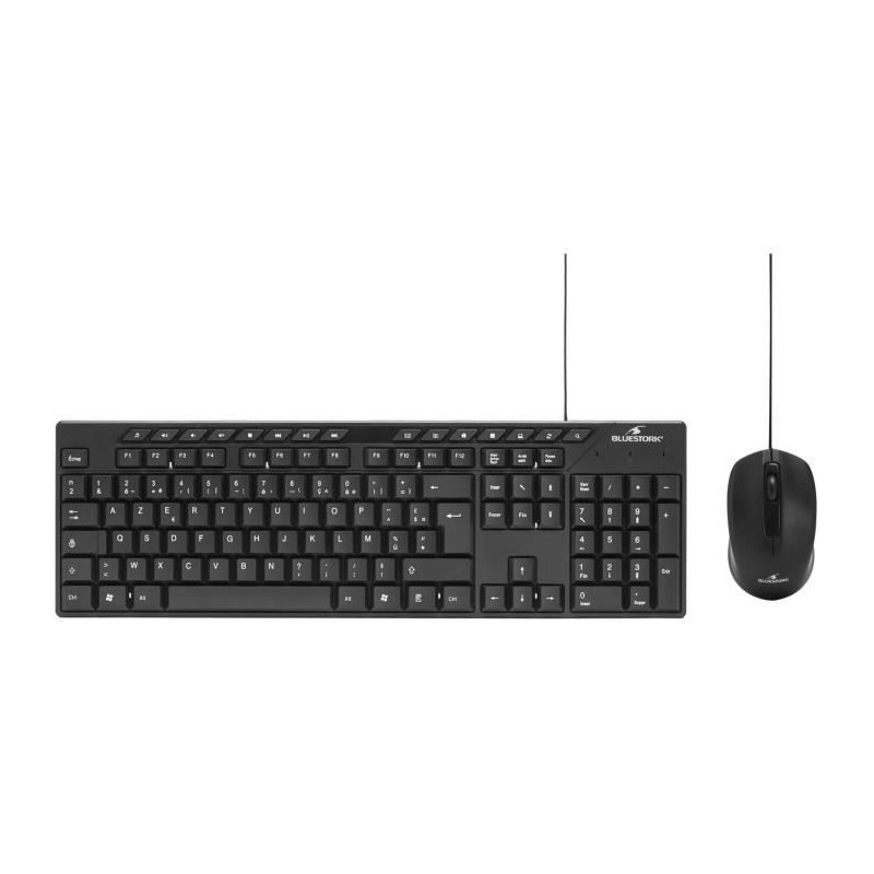 BLUESTORK MEDIA OFFICE Noir Pack Clavier Souris filaire - AZERTY