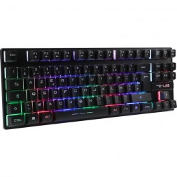 THE G-LAB KEYZ CAESIUM TKL WIRELESS RGB Noir Clavier Gamer sans fil PC et PS4 - AZERTY - vue de trois quart