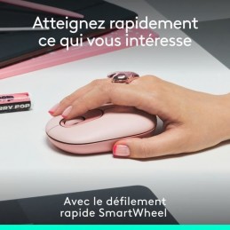 LOGITECH Pop Mouse Rose Souris Sans fil (910-007413) - vue SmartWheel