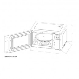 CONTINENTAL EDISON CEMO23B Noir Micro-ondes 23L - 800W - Plateau 28.5cm - vue dimensions