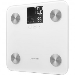 SENCOR SBS 6025WH Blanc Balance pèse-personne - Ecran LCD - 180Kg max - Précision 100g - vue de trois quart