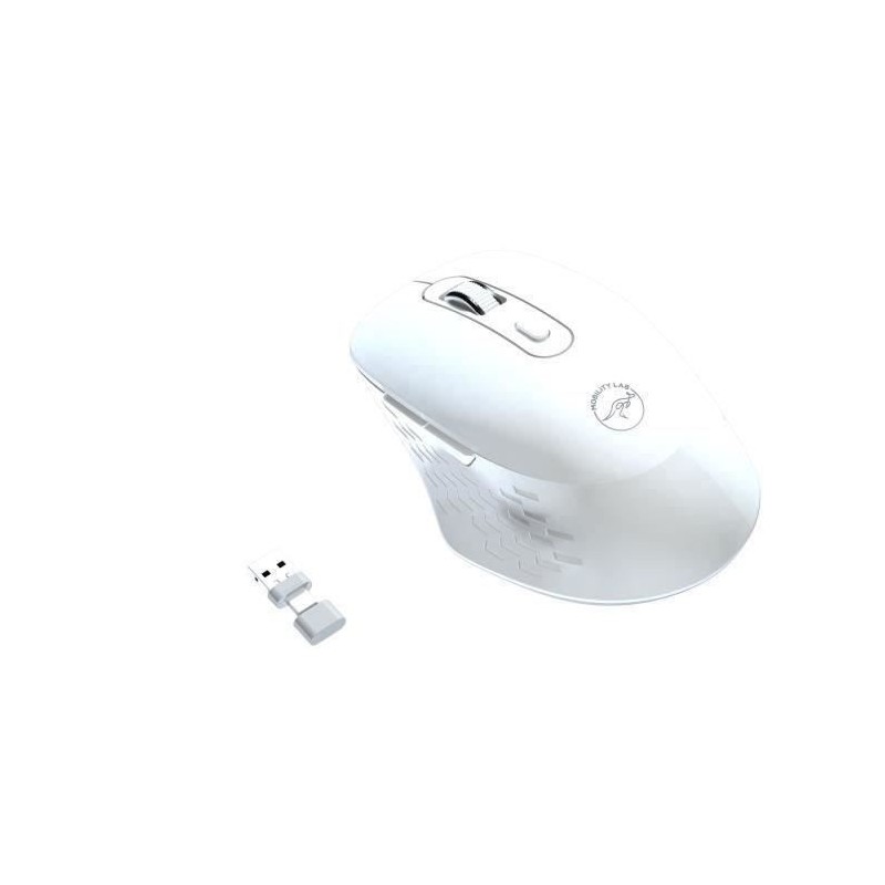 MOBILITY LAB Omega Blanc Souris sans fil - Bluetooth et récepteur 2.4GHz - Précision réglable