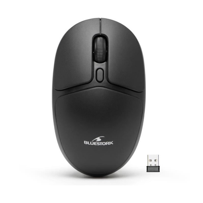 BLUESTORK Office 25 Noir Souris Sans Fil PC et MAC - 2.4 GHz - Autonomie Longue Durée