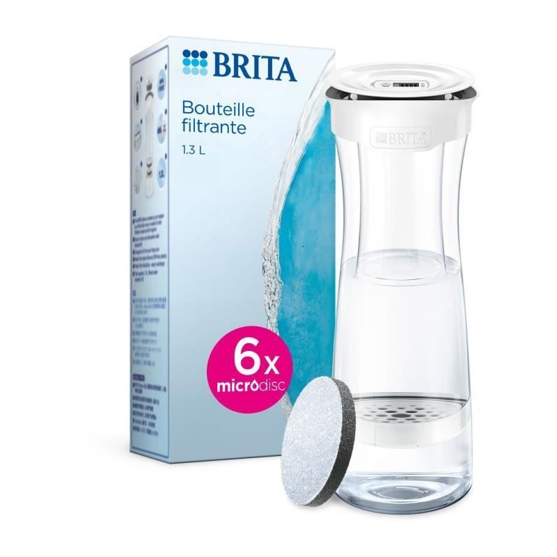 BRITA 1057092 Blanc Graphite Bouteille filtrante - 6 filtres MicroDisc inclus