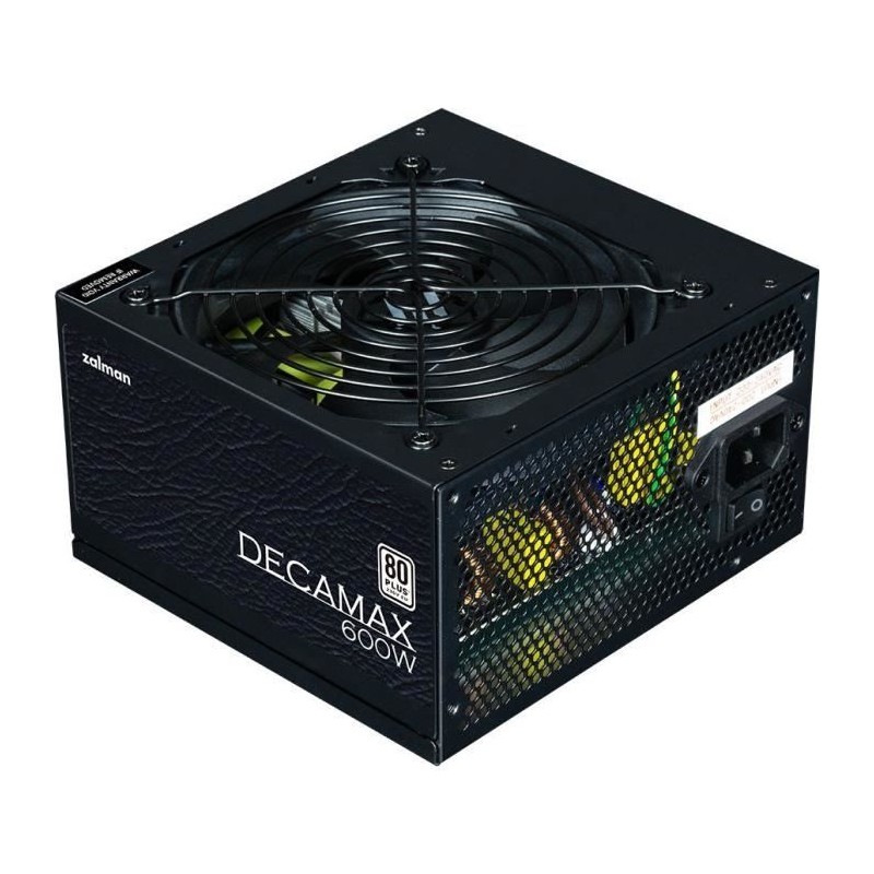ZALMAN DecaMax LX3 Alimentation PC 600W - 80Plus - Non modulaire - Ventilateur 120mm - Noir ZALMAN DecaMax LX3 Alimentation PC 600W - 80Plus - Non modulaire - Ventilateur 120mm - Noir