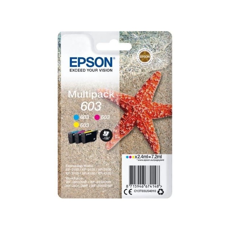 EPSON 630 Etoile de mer Multipack 3 cartouches couleurs C/M/Y EPSON 630 Etoile de mer Multipack 3 cartouches couleurs C/M/Y