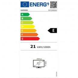 SAMSUNG S27D366GAU Ecran PC 27'' FHD incurvé 1800R - Dalle VA - 100Hz - 4ms - HDMI - Inclinable - vue étiquette énergie