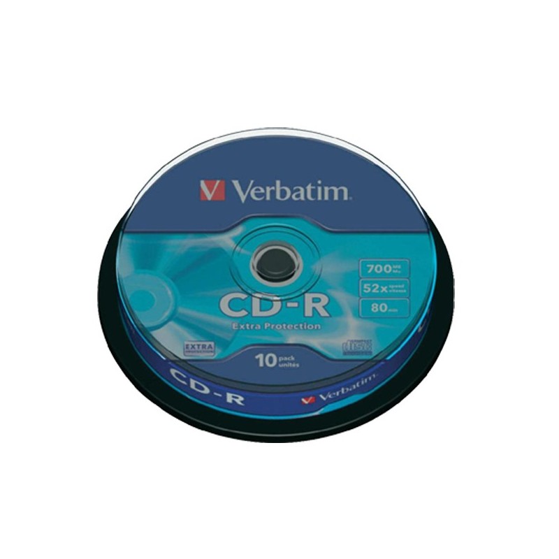 CD-R 700MB / 80MN VERBATIM ÉCRITURE 52X EXTRA PROTECTION - PACK DE 10 CD-R