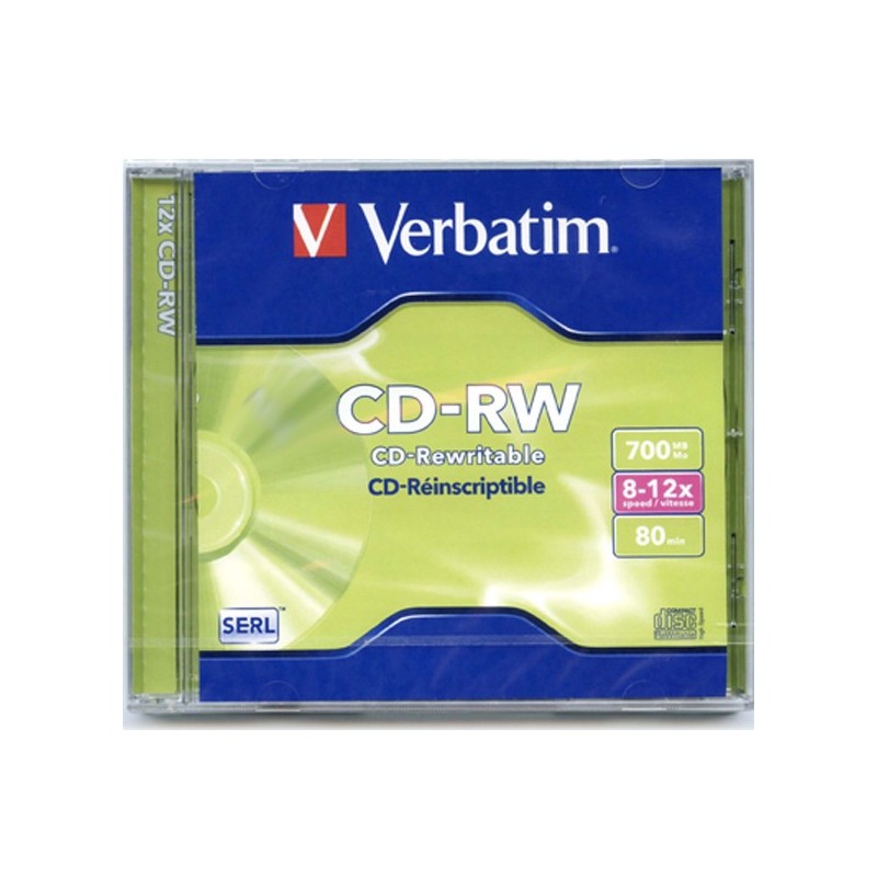 CD-RW 700MB / 80 MN VERBATIM ÉCRITURE 8-12X RÉINSCRIPTIBLE