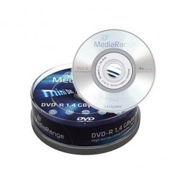 MINI DVD-R 1,4 GB / 30 MN MEDIARANGE ÉCRITURE 4X DIAM.8CM - PACK DE 10 DVD-R