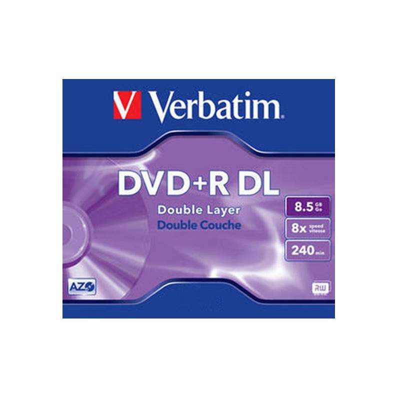 DVD+R DL 8,5GB / 240MIN VERBATIM ÉCRITURE 8X MATT SILVER - BUNDLE
