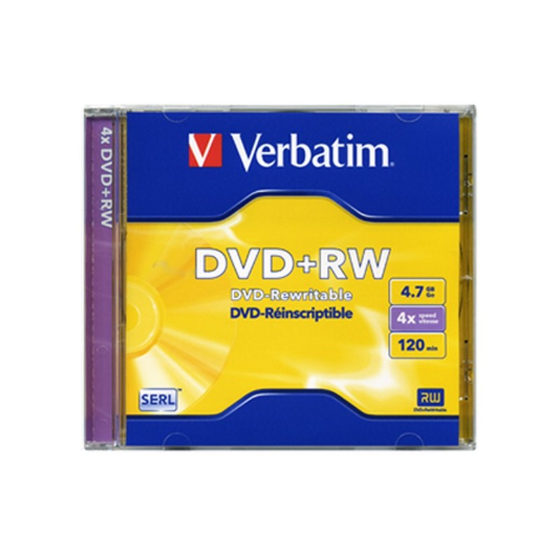 DVD+RW 4,7GB / 120MIN VERBATIM ÉCRITURE 4X MATT SILVER RÉINSCRIPTIBLE
