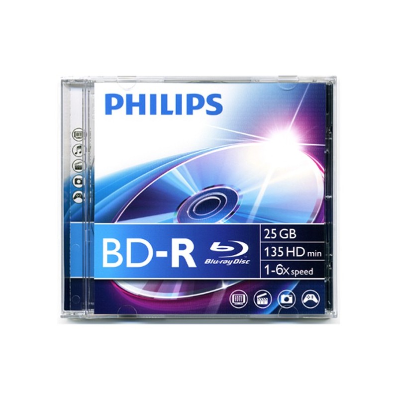 BD-R 25GB / 135MIN HD PHILIPS ÉCRITURE 1-6X BLU-RAY DISC 